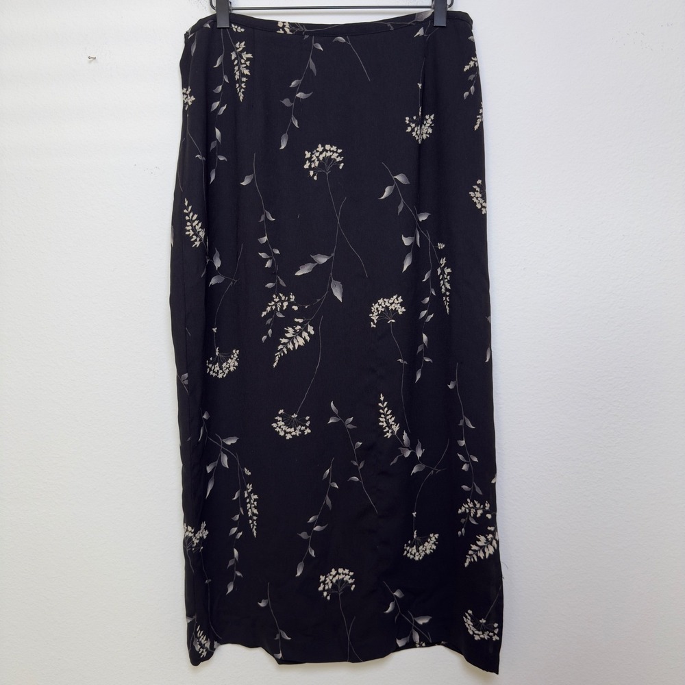 VTG 90s Hilliard Hanson Women Whimsigoth Fairy Grunge Skirt Large Black‎ Floral